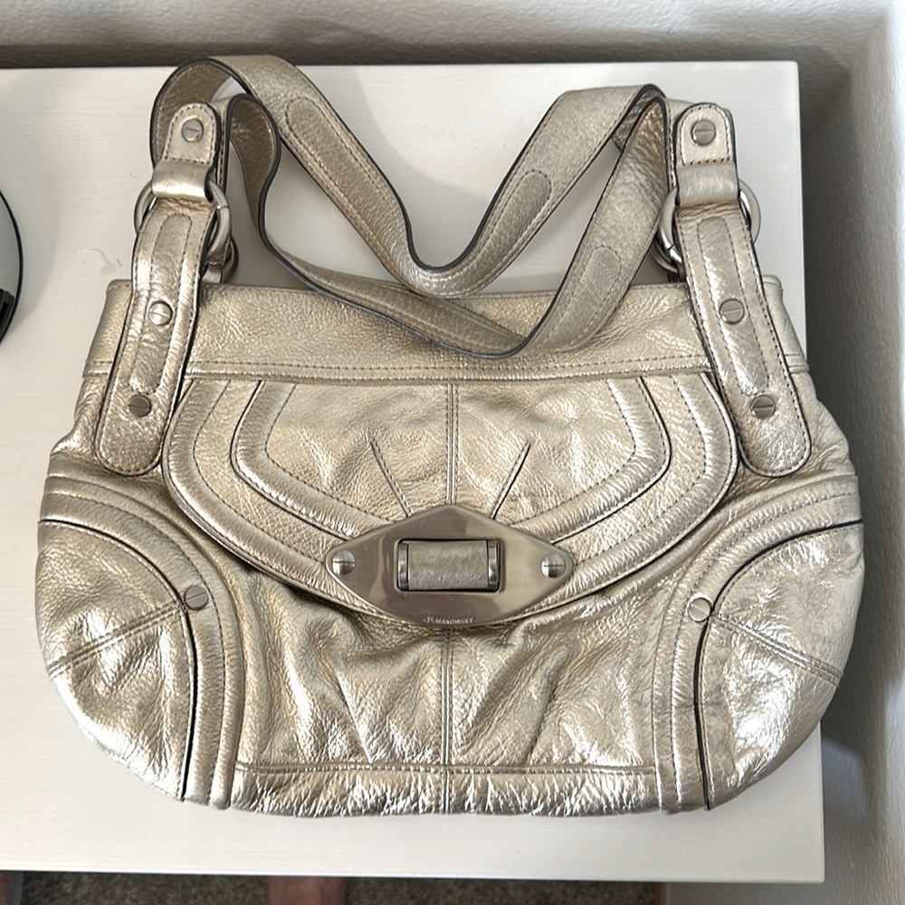 B. Makowsky- Light Gold Leather Women's Bag